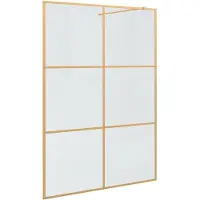 vidaXL Walk-in Duschwand Gold 140 x 195 cm Gehärtetes Glas