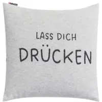 David Fussenegger Kissenhülle Silvretta 'Lass dich drücken' 50 x 50 cm Filz - Hellgrau