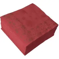 Ornamensa 50 Servietten Weihnachten Airlaid 40cm x 40cm bordeaux Schneeflocken-Motiv