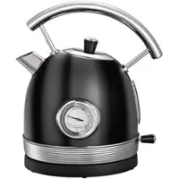 Insido Wasserkocher Retro aus Edelstahl in Schwarz