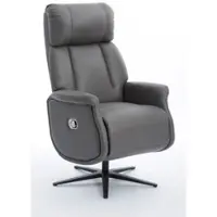 Happy Home HappyHome Relaxsessel mit Liegefunktion Lederoptik & schwarze Füße ca. 75 x 83 x 115 cm - Dunkelgrau