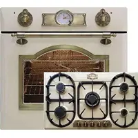 Kaiser Gas Herdset Autark Elfenbein/Einbau Gas Backofen EG 6345 ElfEm 67L+Gaskochfeld KG 9325 ElfEm 90cm