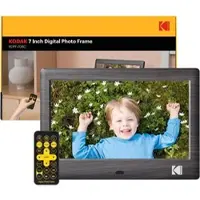 Kodak 7 Zoll Digitaler Bilderrahmen RDPF-708c, Elektronischer Fotorahmen, IPS-Bildschirm, Foto/Musik/Video Player/Kalender/Alarm, Unterstützung USB Oder SD Karte, Automatisch Drehende, mit Fernbedi...