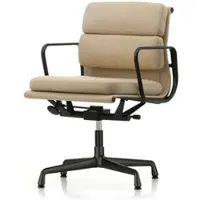 Vitra - EA 231 Soft Pad Bürostuhl mit Armlehnen, drehbar, deep black / Laser RE, papyrus / cream (Filzgleiter)
