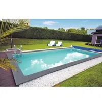 Kwad Styropor Pool Gran Canaria mit Edelstahlleiter Styropor Pool Set Gran Canaria mit Edelstahlleiter 6 x 3 x 1,5 m blau