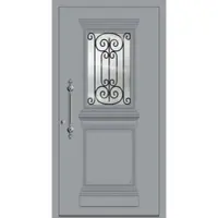Haustuerenland.de Aluminium Landhaustür "AMALIA" 78 mm RC2 Fenstergrau RAL 7040 beidseitig innen öffnend DIN links