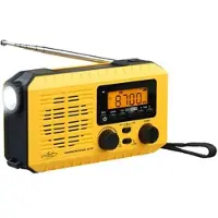 INFACTORY Solar- und Dynamo-Kurbel-Radio, LED-Licht, SOS, Powerbank, LCD-Display