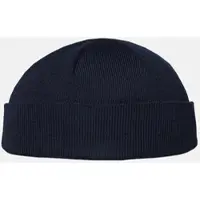 HANSEHELD Strickmütze Seebär Baumwolle Dockermütze kurz flach - Marine blau