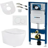 Geberit Spülrandloses Hänge-WC mit Softclose WC-Sitz passend für Vorwandelement