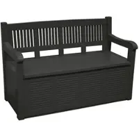 Wellhome - Flurbank-Truhe aus Holz 280l grau 130x60x85cm