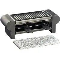 Rosenstein & Söhne Raclette für 2 Personen, mit Grillaufsatz und heißem Stein, 350 Watt