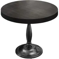 GGM Möbel BD | Bistro Tisch | Ø 80 x 78 cm | Rund | Schwarzer Rand | Wenge Schwarz / Schwarz