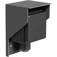 Ledscom.de Außen-/Feuchtraumsteckdose PIWI, Aufputz, IP44, 1-fach Schuko, 16A/230V, Edelstahl, Kunststoff, anthrazit