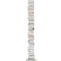 Opinion Ciatti Büchersäule Ptolomeo Sockel Edelstahl poliert silber, Designer Bruno Rainaldi, 35x215x35 cm