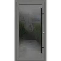 Haustuerenland.de PREMIUM Aluminium-Glas Haustür "FELINA" 90 mm BLACKLINE flächenbündig Graualuminium RAL 9007 beidseitig innen öffnend DIN rechts
