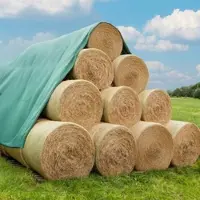 VOSS.farming Heuvlies 12,2 x 12,5m, Strohvlies, Strohballenschutz, Rundballen-Vlies 140g/m2