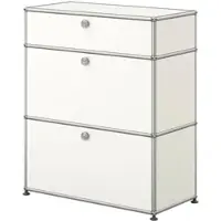 USM United Soft USM Haller Highboard mit zwei Klapptüren, zwei Zwischentablaren Reinweiss