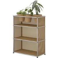 USM United Soft USM Haller Sideboard, mit perforierten Metallelementen und Pflanzeneinlage Beige
