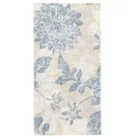 Papstar 50 Servietten "ROYAL Collection" 1/8-Falz 40 cm x 40 cm arktikblau "Flowers" (37378, 50 Stück)