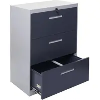 Proregal Hängeregisterschrank | HxBxT 103x76x46 cm | A4 abschließbar | Grau-Dunkelgrau | Aktenschrank Büroschrank Stahlschrank