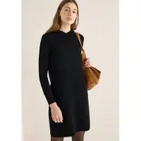 Cecil Strickkleid Ohne Taschen Glitzerkleid - Langarm mit Gallonstreifen und Kapuze