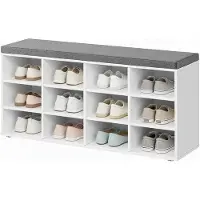 Hobby Hall Schuhbank, Schuhregal mit Sitzfläche, Sitzbank mit Stauraum LHSB35012W14