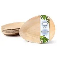 Onlyleaf 200 Stück Palmblatt Teller 17cm Einweggeschirr Tropfenform robust dekorativ nachhaltiges Einweggeschirr umweltfreundliche Einwegteller