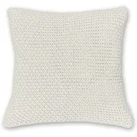 Wometo Kissenbezug Strick 45x45 weiß - Reißverschluss OEKO-TEX Dekokissen Sofakissen warme weiche Kissenhülle mit edlem und schlichtem Strickmuster
