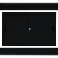 LÜLLMANN Schiebetürenschrank, 2 OH, 750 x 1200 x 450 mm, tiefschwarz