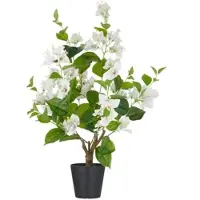 Creativ Green künstliche Pflanze Bougainville im Kunststofftopf mit Erde, 68cm, weiß