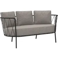 Vermobil Daisy bequemes 2-Sitzer Loungesofa Outdoor schwarz grau-weiß