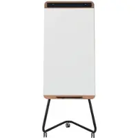 BI-Office Ace Magnetisches Mobiles Whiteboard, 700x1000mm, Lackierte Stahloberfläche, Holz- und Anthrazit-Metallstruktur
