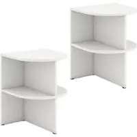Costway Beistelltisch Halbrund 2er Set Nachttisch Sofatisch Weiß