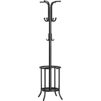 Songmics Garderobenständer , schwarz , Metall,Kunststoff , Maße (cm): B: 40 H: 175