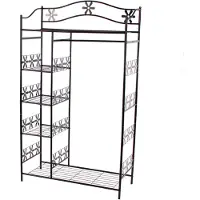 Mendler Metall-Garderobe Genf, Garderobenständer Kleiderschrank Metallregal 172x100x43cm ~ ohne Vorhang