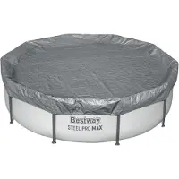 Bestway Winterfeste Premium-Abdeckplane Ø 305 cm, grau, rund