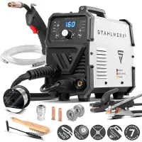 Stahlwerk Schutzgasschweißgerät MIG/MAG 160 M – kompakter 5-in-1-Kombi-Inverter mit 160 A für MIG/MAG, FLUX (Fülldraht), MMA (E-Hand) & Lift-TIG