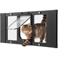 Vevor Katzenklappe Katzentür Anpassbar an Fensterbreiten (787-914 mm)