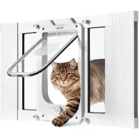 Vevor Katzenklappe Katzentür Anpassbar an Fensterbreiten (584-711 mm)