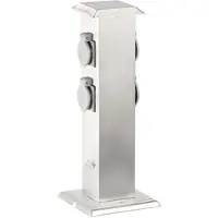 ROYAL GARDINEER 4-fach-Garten-Steckdose mit Edelstahl-Gehäuse, max. 3.500 Watt, IP44