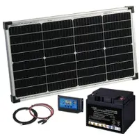 Revolt 60-Watt-Solarpanel mit PWM-Laderegler und Blei-Akku, 480 Wh, 30 A