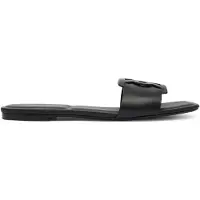 Calvin Klein Pantoletten Square Flat Sandal Emblem HW0HW03128 Schwarz
