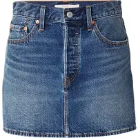 Levi's Jeansrock "ICON SKIRT", Damen, Gr. 28, blau (phoenix rising skirt), Web, Obermaterial: 100% Baumwolle, kurz, Röcke Jeansrock, mit Used-Effekten und ausgefransten Kanten