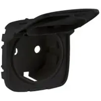 Legrand 754848 Valena Allure Abdeckung Schutzkontaktsteckdose Klappdeckel Farbe: Schwarz