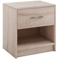 Costway Nachttisch mit Schublade, kleiner Beistelltisch mit offenem Fach, Sofatisch, Nachttisch