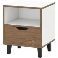 Costway Nachttisch mit Offenem Fach und Schublade 37x33x44cm