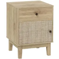 Costway Nachttisch Rattan 40 x 39 x 55 cm Natur