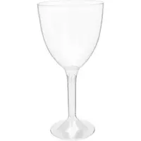 Monouso - Mehrweg Weinglas aus PS Fuß Klar 300ml 2-teilig (20 Stück)