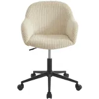 Vente-unique Bürostuhl - Kord Velours - Creme - MARENZIA