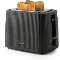 Seeger Design Toaster, 7 Röststufen, herausziehbare Krümelschublade, 930 Watt, Schwarz, SGR150BK